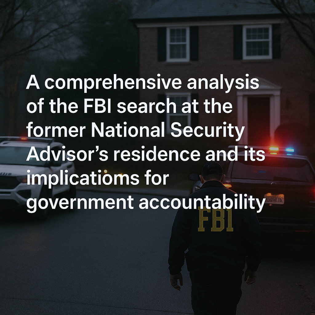 FBI agents conducting a dawn search at former National Security Advisor John Bolton residence in Bethesda, Maryland.