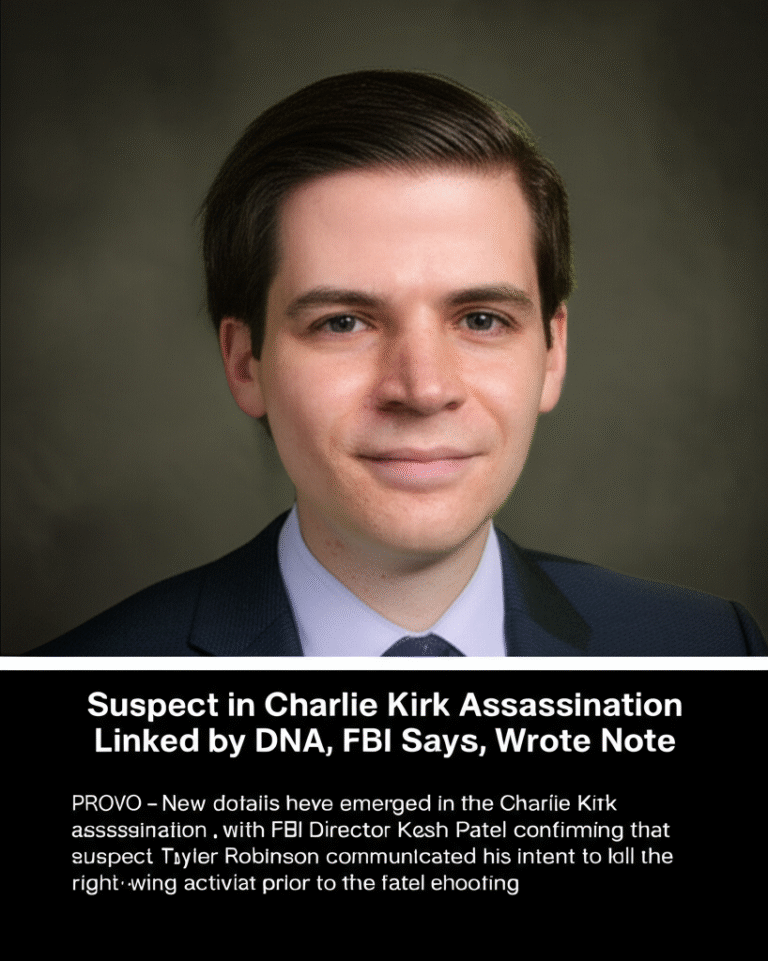 Suspect in Charlie Kirk Assassination Linked by DNA, FBI Says, Wrote Note